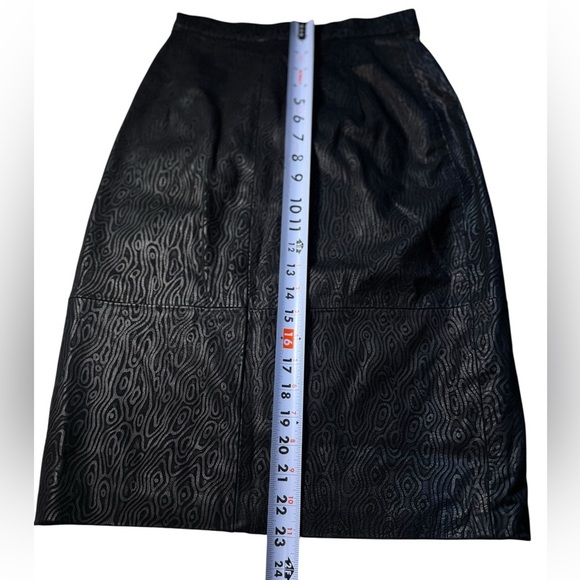 Gino Di Giorgio Vintage Y2K black 100% genuine Leather Pencil Skirt size 5/6 - Picture 6 of 15